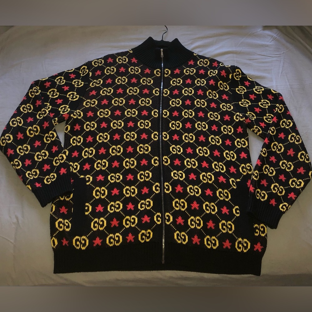 Gucci star zip up sweater